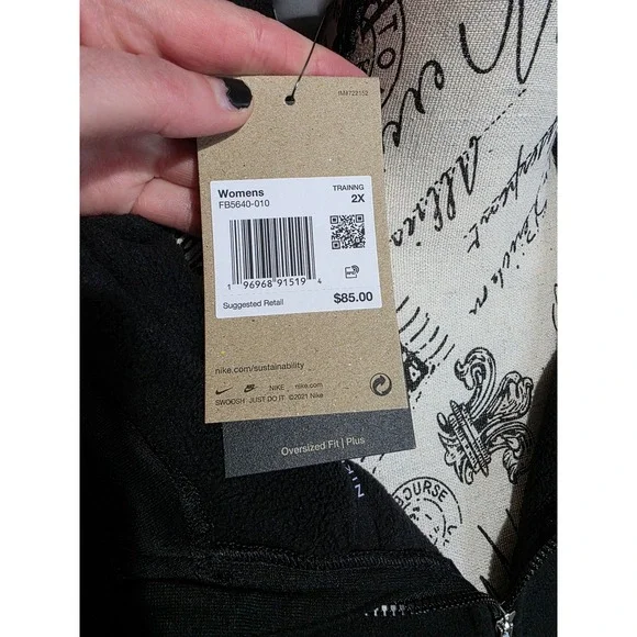 Nike Womens Therma-FIT Fleece Full Zip Hoodie Black Plus Size 2X NWT - Picture 2 of 4